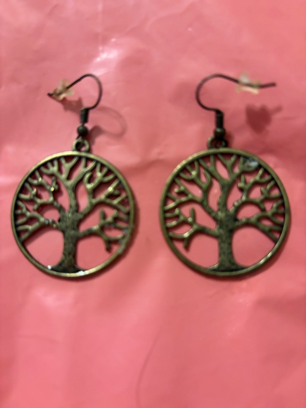 Tree of Life Dangle Earrings in Antique Bronze